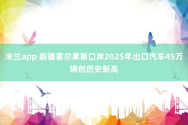 米兰app 新疆霍尔果斯口岸2025年出口汽车45万辆　创历史新高