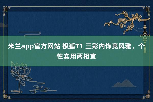 米兰app官方网站 极狐T1 三彩内饰竞风雅，个性实用两相宜