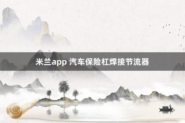 米兰app 汽车保险杠焊接节流器