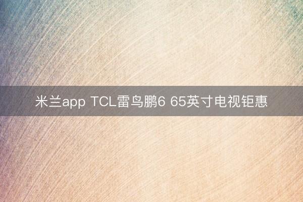 米兰app TCL雷鸟鹏6 65英寸电视钜惠