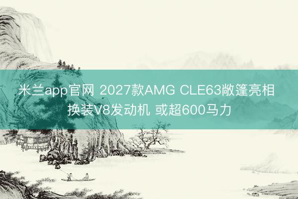 米兰app官网 2027款AMG CLE63敞篷亮相 换装V8发动机 或超600马力