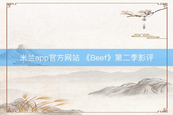 米兰app官方网站 《Beef》第二季影评