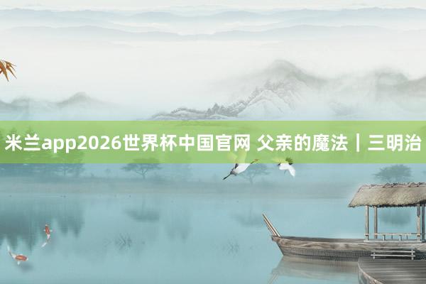 米兰app2026世界杯中国官网 父亲的魔法|三明治
