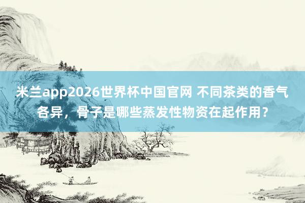 米兰app2026世界杯中国官网 不同茶类的香气各异，骨子是哪些蒸发性物资在起作用？
