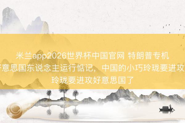 米兰app2026世界杯中国官网 特朗普专机升空前，好意思国东说念主运行惦记，中国的小巧玲珑要进攻好意思国了