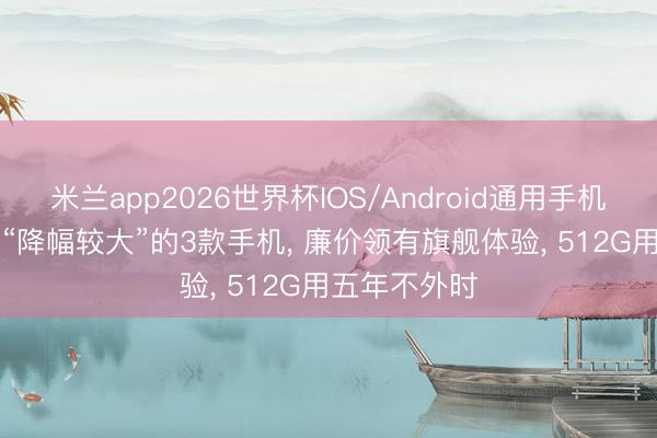 米兰app2026世界杯IOS/Android通用手机版下载 618“降幅较大”的3款手机， 廉价领有旗舰体验， 512G用五年不外时