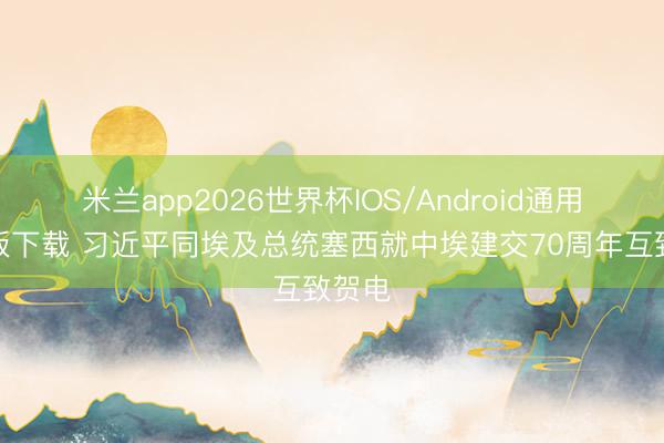 米兰app2026世界杯IOS/Android通用手机版下载 习近平同埃及总统塞西就中埃建交70周年互致贺电