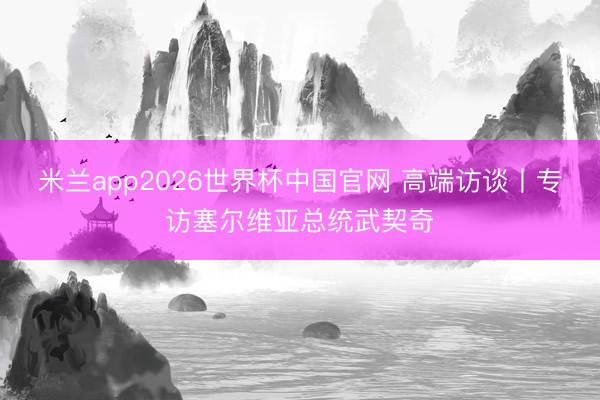 米兰app2026世界杯中国官网 高端访谈丨专访塞尔维亚总统武契奇