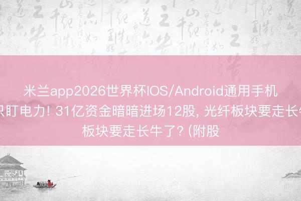 米兰app2026世界杯IOS/Android通用手机版下载 别只盯电力! 31亿资金暗暗进场12股, 光纤板块要走长牛了? (附股