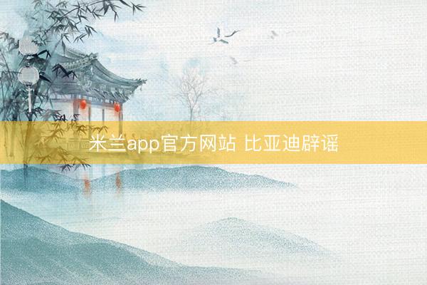 米兰app官方网站 比亚迪辟谣