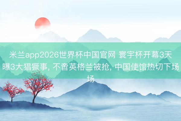 米兰app2026世界杯中国官网 寰宇杯开幕3天曝3大猖獗事， 不啻英格兰被抢， 中国使馆热切下场