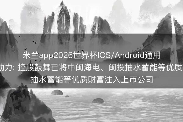 米兰app2026世界杯IOS/Android通用手机版下载 中闽动力: 控股鼓舞已将中闽海电、闽投抽水蓄能等优质财富注入上市公司